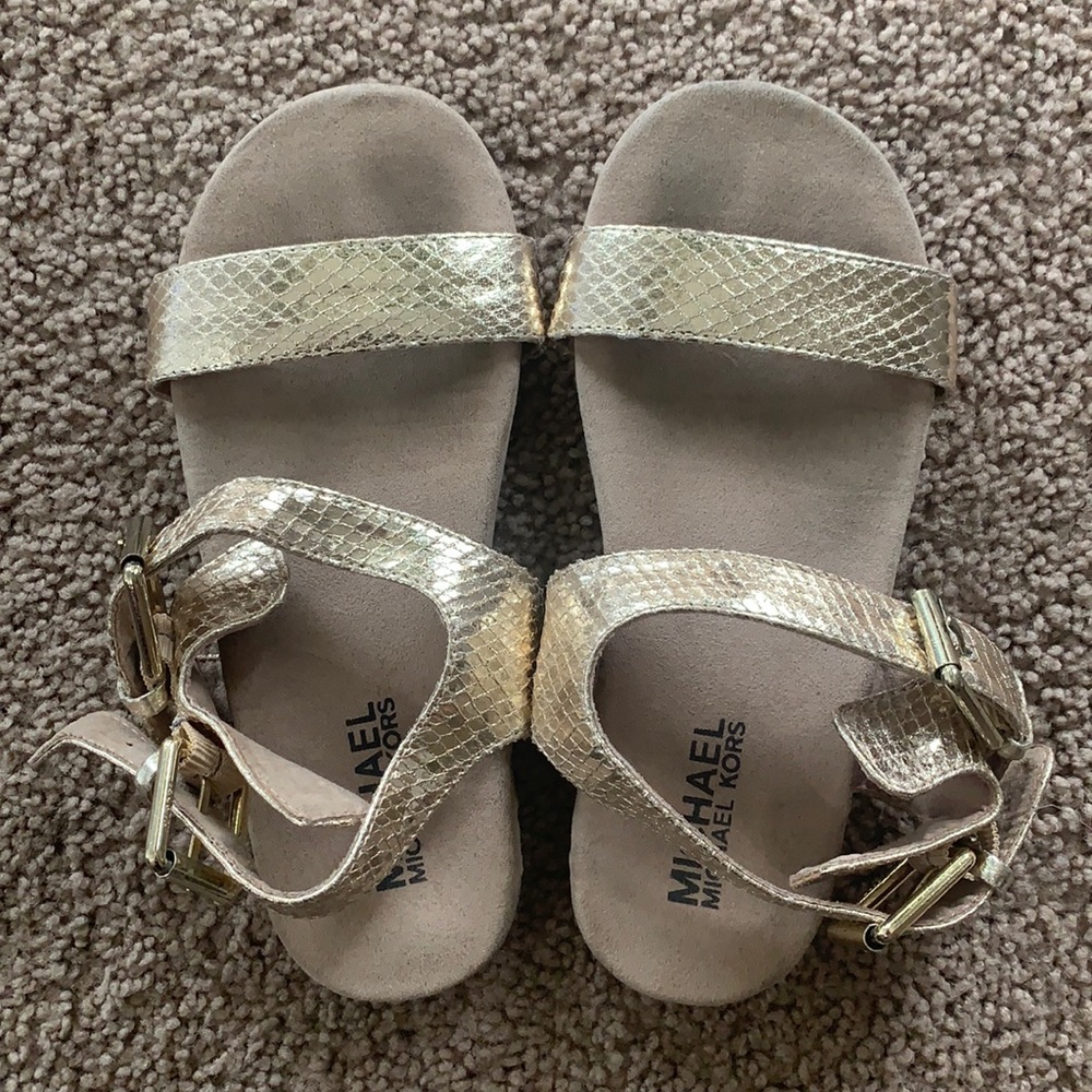 Girls Michael Kors Gold snakeskin sandals